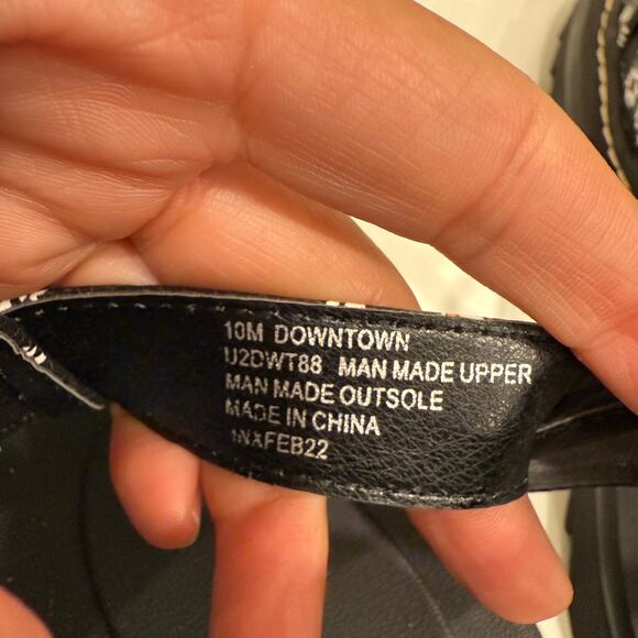 Union Bay Downtown Gladiator Blk/Wht Floral Strappy Chunky Sandals Womens Sz 10M - Picture 6 of 6